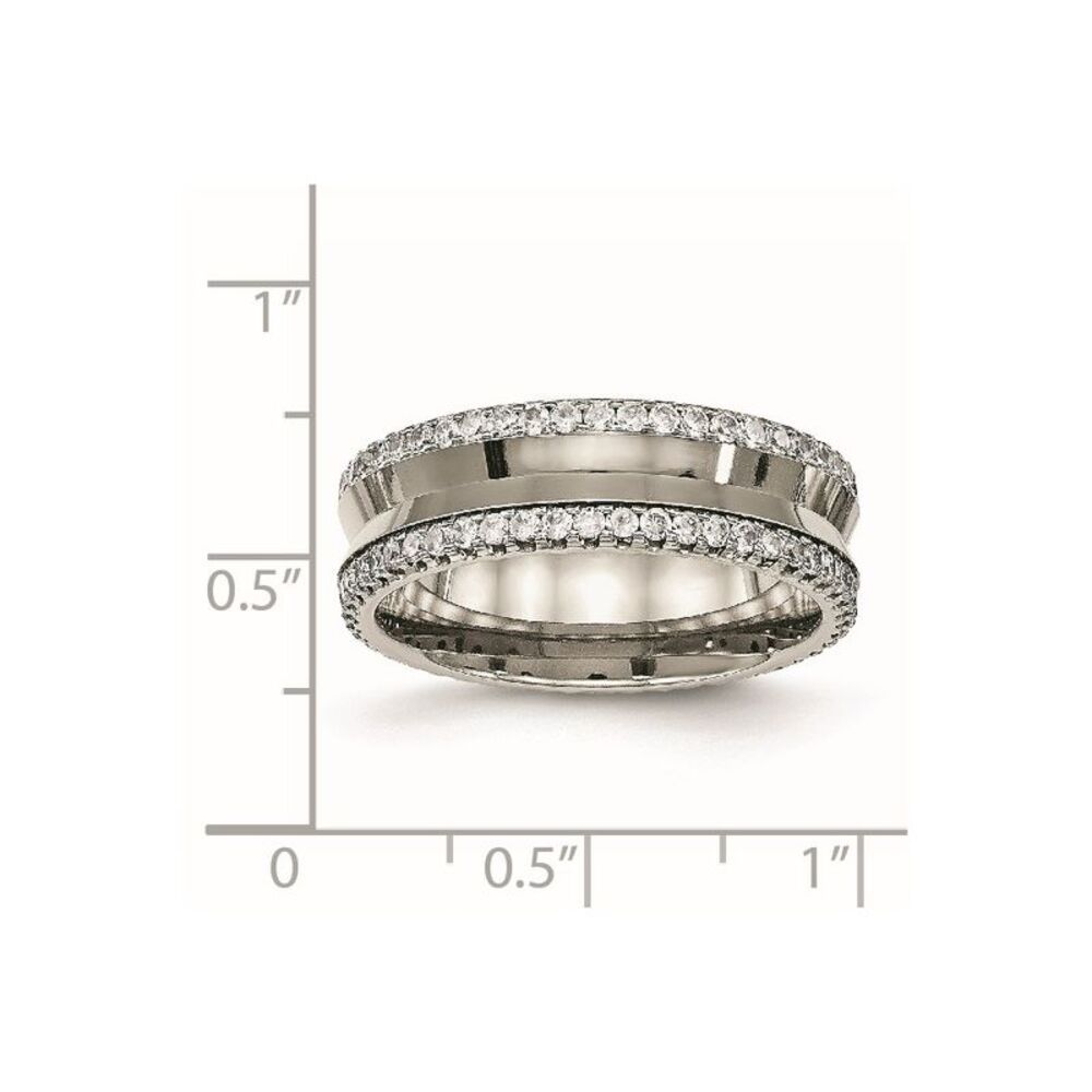 Kazi Luxury Chisel Titanium Polished With Cz 6.5m… - image 6